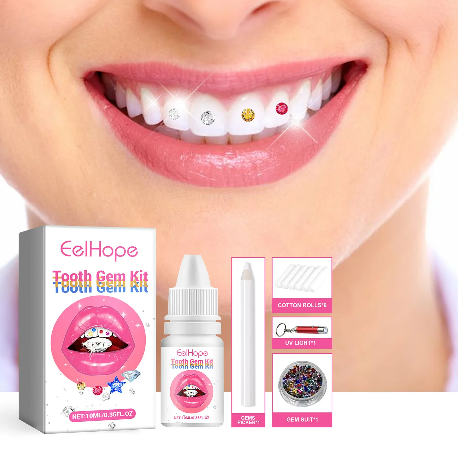 Teeth Whitening Kit - Tooth Jewelry Kit DIY Clear Precious