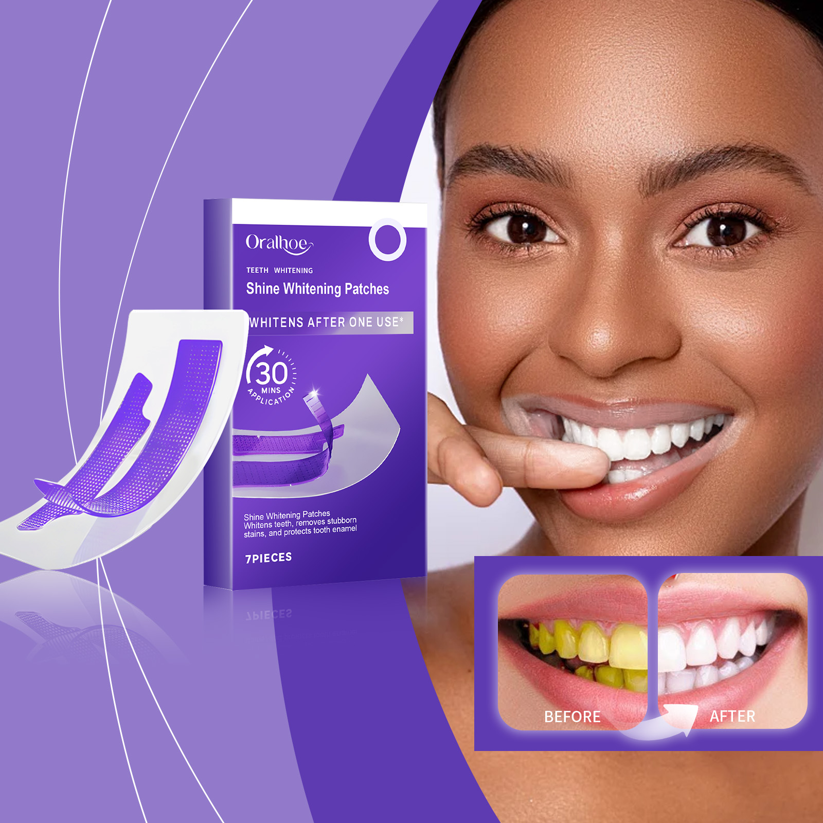 Purple Teeth Whitening Strips  - Teeth Whitening Flash review and price