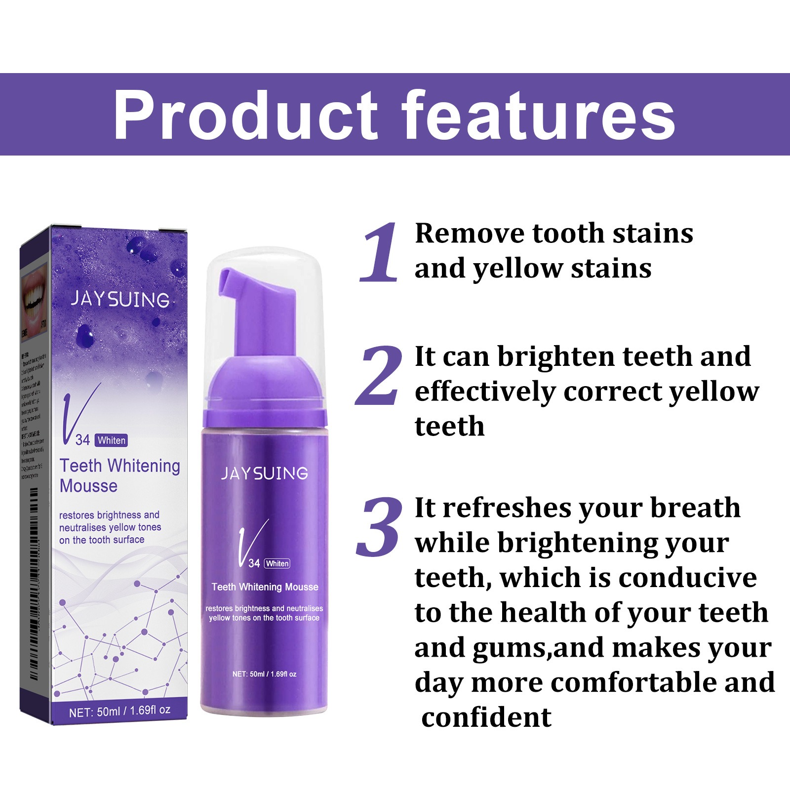 V34 Mousse Teeth Cleaning Toot - Teeth Whitening Effective review and price